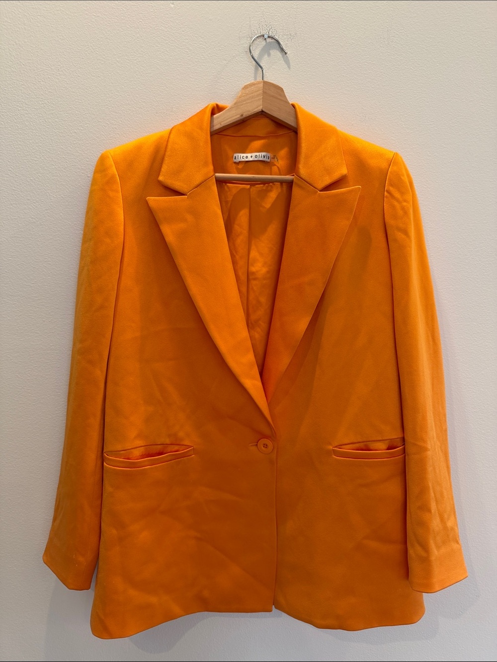 Alice + Olivia Orange Single-Button Blazer | Size 2 - Picture 2 of 14